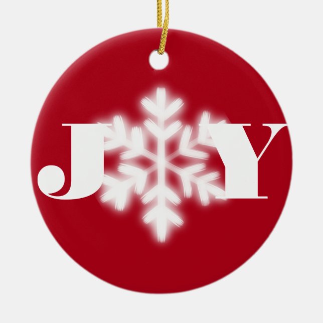 Adorno De Cerámica Navidades Alegría personalizar la elegante nieve m (Frente)