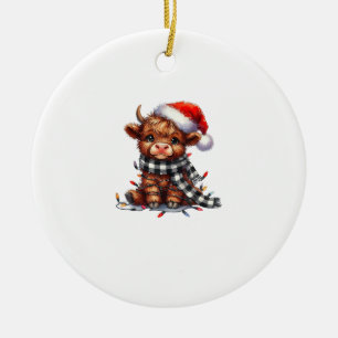 Adorno De Cerámica Navidades alumbran Highlan Viento de Vaca Highland