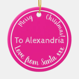 Adorno De Cerámica Navidades Aman Desde Santa Rosa Personalizado