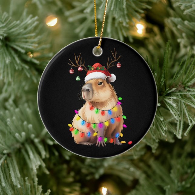 Adorno De Cerámica Navidades amantes de los animales de Capibara alum (Árbol)