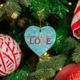 Adorno De Cerámica Navidades: Amor, copo de nieve personalizado