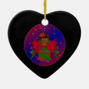 Adorno De Cerámica Navidades Angel Baby en todo el mundo en negro III