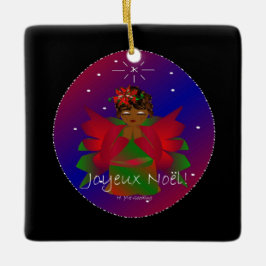 Adorno De Cerámica Navidades Angel Baby Praying Joyeux Noel