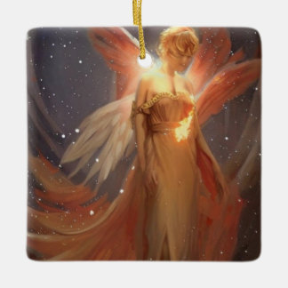 Adorno De Cerámica Navidades Ángel de fuego