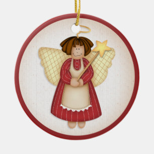 Adorno De Cerámica Navidades Angel Ornament d2