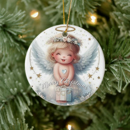 Adorno De Cerámica Navidades Angel Ornament, Navidades de bebés de Án