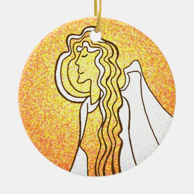 Adorno De Cerámica Navidades ángeles saludan a Jesús (Frente)