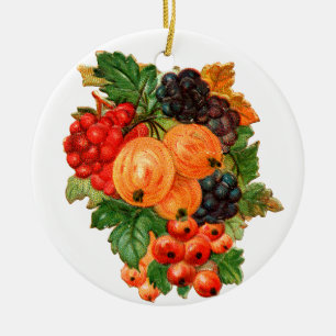 Adorno De Cerámica Navidades anticuados, frutas
