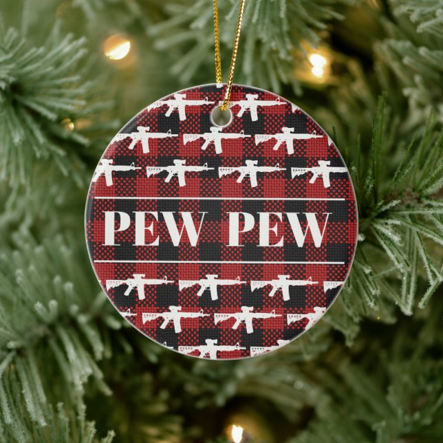 Adorno De Cerámica Navidades AR-15 con derechos de propietario de arm (Árbol)