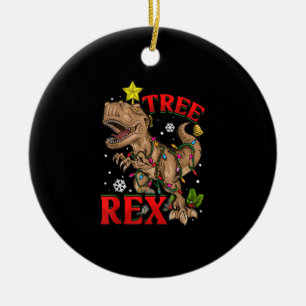 Adorno De Cerámica Navidades Árbol de Dinosaurios Rex Enciende Exposi