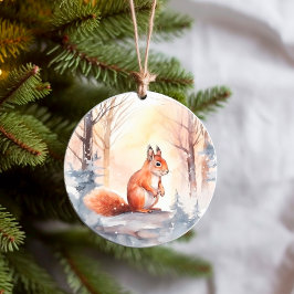 Adorno De Cerámica Navidades ardilla en invierno Woodland Wonderland