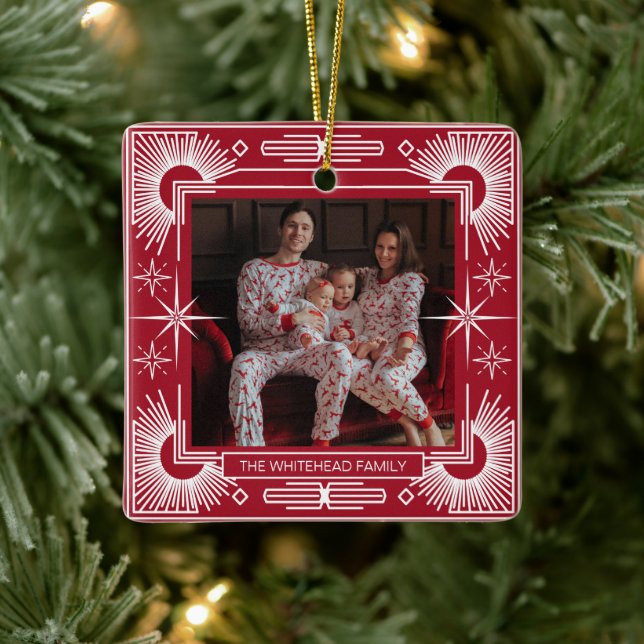 Adorno De Cerámica Navidades Art Decó Estrella Roja (Árbol)