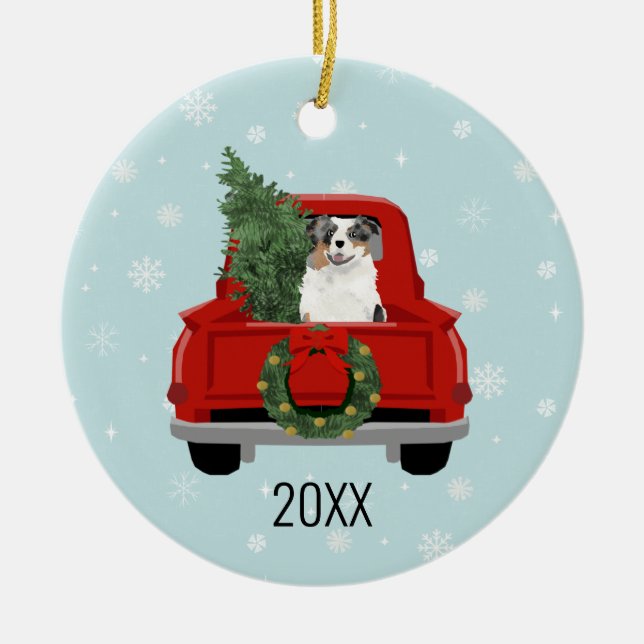 Adorno De Cerámica navidades australianos de marismas azules (Frente)