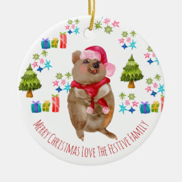 Adorno De Cerámica Navidades australianos personalizado Cute Quokka