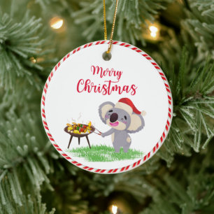 Adorno De Cerámica Navidades australianos se divierten con Koala disf