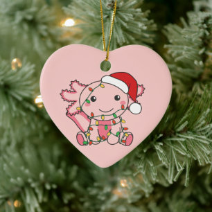Adorno De Cerámica Navidades Axolotl Animales de invierno Axolotls Ce