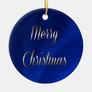 Adorno De Cerámica Navidades azul oscuro