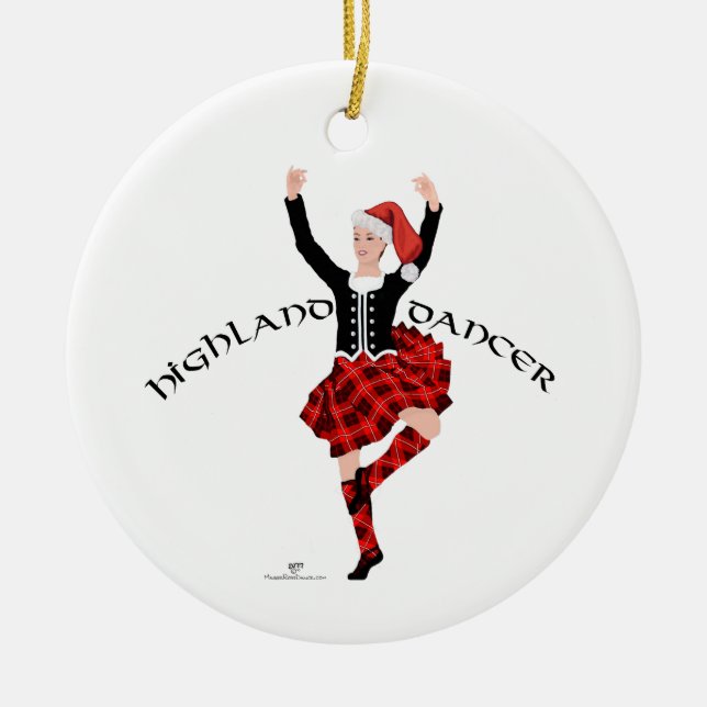 Adorno De Cerámica Navidades Bailarín de Escocia (Frente)
