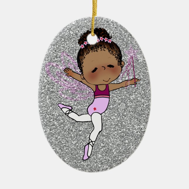 Adorno De Cerámica Navidades Ballerina Ornament Silver Pink (Frente)