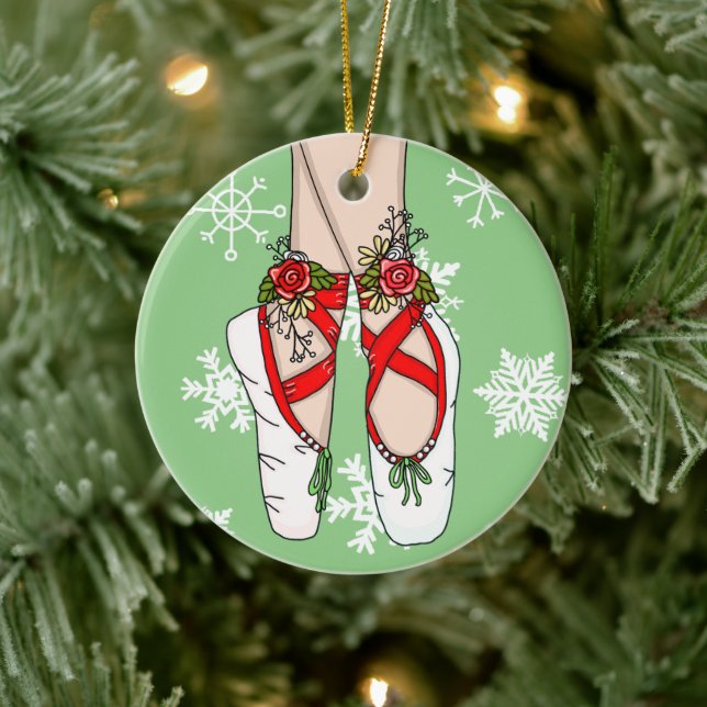 Adorno De Cerámica Navidades Ballet Slippers Personalizado (Árbol)