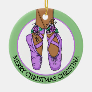 Adorno De Cerámica Navidades Ballet Slippers Personalizado