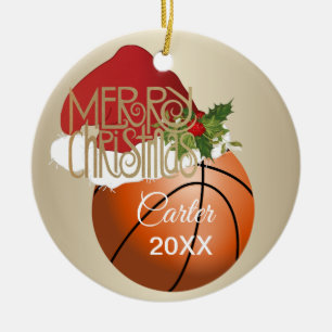 Adorno De Cerámica Navidades Baloncesto