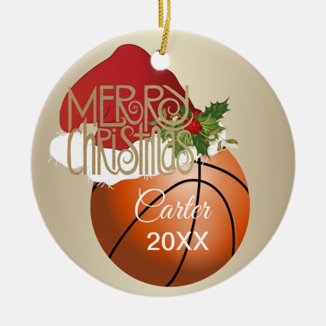 Adorno De Cerámica Navidades Baloncesto (Frente)