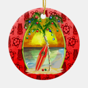 Adorno De Cerámica Navidades Beach Sunset