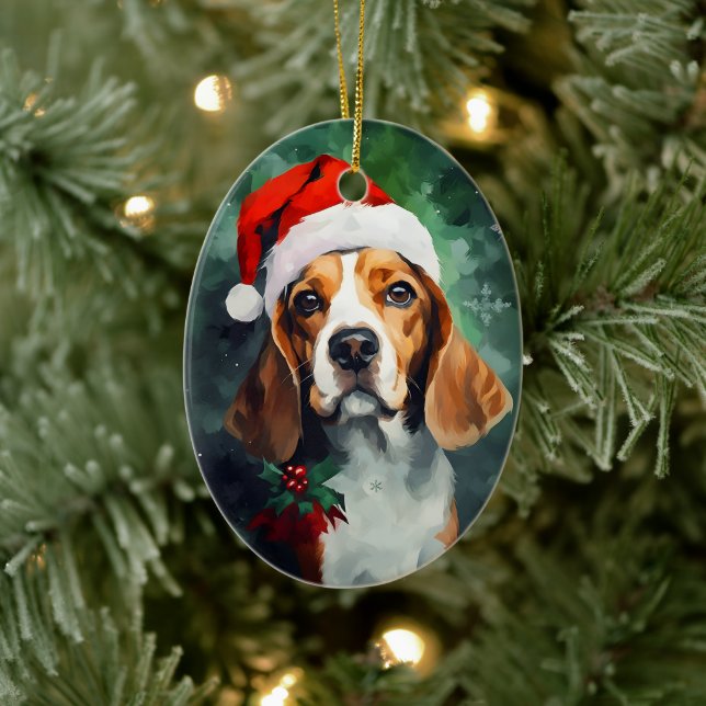 Adorno De Cerámica Navidades Beagle pinchan arte (Árbol)