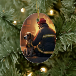 Adorno De Cerámica Navidades Beagle, regalo para el amante del bomber