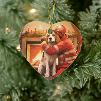 Adorno De Cerámica Navidades Beagle, regalo para el amante del bomber