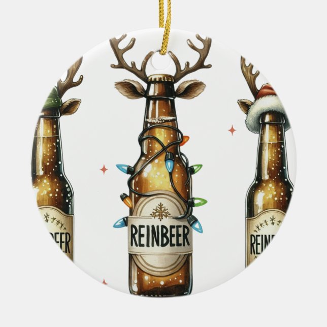 Adorno De Cerámica Navidades Beer Ornament (Frente)