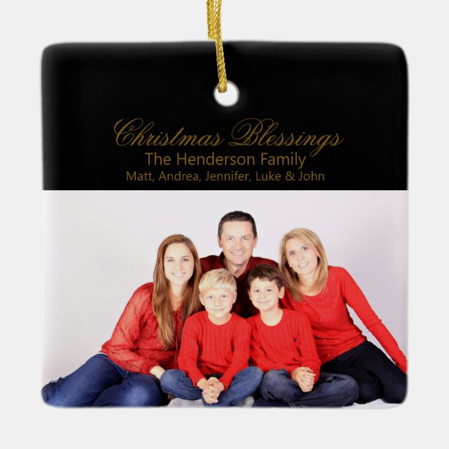 Adorno De Cerámica Navidades bendiciendo foto familiar de Personaliza (Anverso)