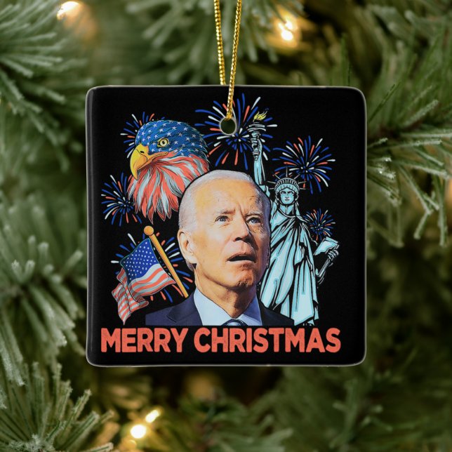 Adorno De Cerámica Navidades Biden Funny Joe Biden confundió Navidad (Árbol)