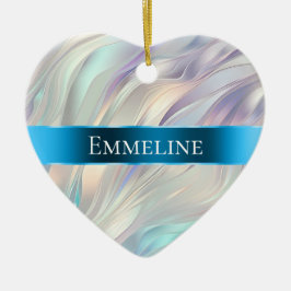 Adorno De Cerámica Navidades blancos Aqua Blue Purple Pearl