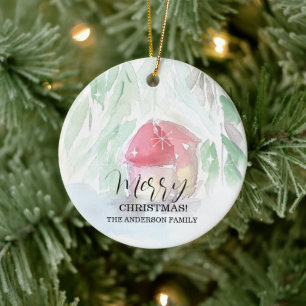 Adorno De Cerámica Navidades blancos de la aldea rural