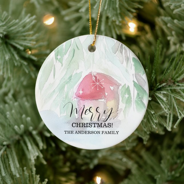 Adorno De Cerámica Navidades blancos de la aldea rural (Árbol)