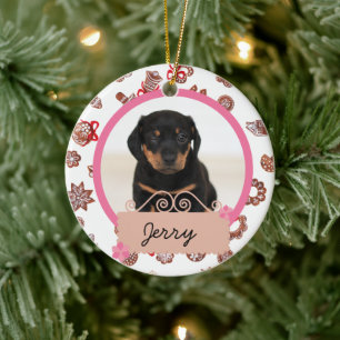 Adorno De Cerámica navidades blancos Personalizado de vacaciones Perr