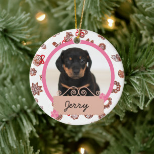 Adorno De Cerámica navidades blancos Personalizado de vacaciones Perr