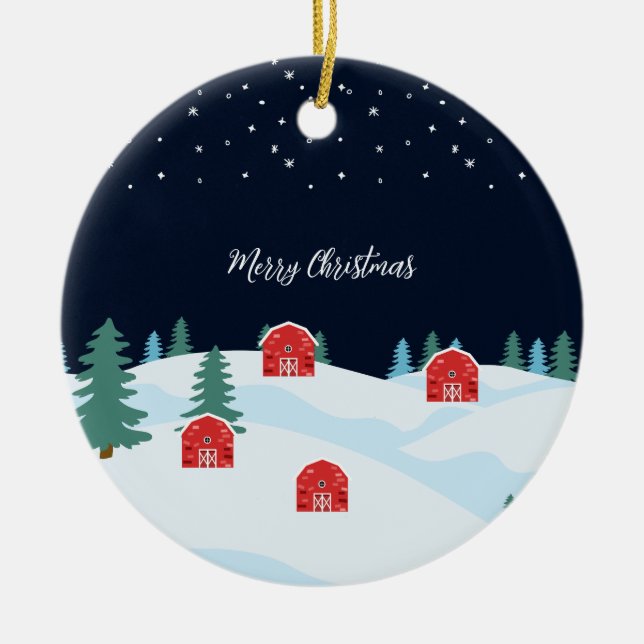 Adorno De Cerámica Navidades blancos rusos (Frente)