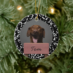 Adorno De Cerámica navidades blancos y negros Personalizado de vacaci