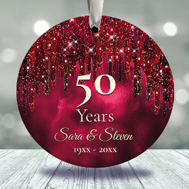 Adorno De Cerámica Navidades boda aniversario purpurina verde rojo