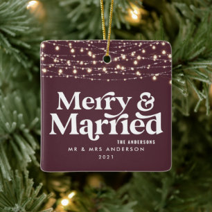Adorno De Cerámica Navidades bodas casados y merry