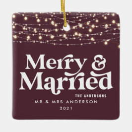 Adorno De Cerámica Navidades bodas casados y merry
