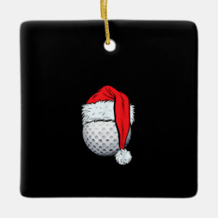 Adorno De Cerámica Navidades Bola de Golf Santa T Gorra Divertidas Na