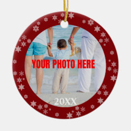 Adorno De Cerámica Navidades bordeados de nieve personalizados