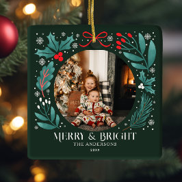 Adorno De Cerámica Navidades Botánicos Evergreen Winter Foto