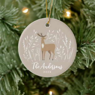 Adorno De Cerámica Navidades botánicos y elegantes de reno natural Ce