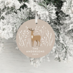 Adorno De Cerámica Navidades botánicos y elegantes de renos naturales