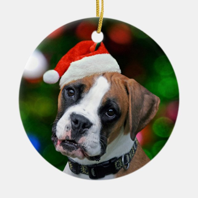 Adorno De Cerámica Navidades Boxer (Frente)
